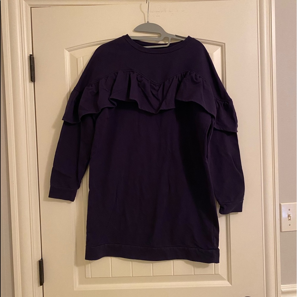 Ruffle sweatshirt dress